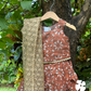 Floral chanderi cotton skirt and top