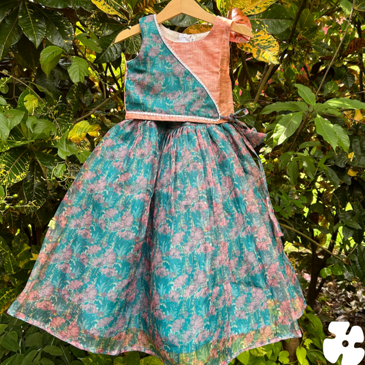 Organza skirt and top with floral