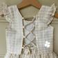 Check skirt and back tie top
