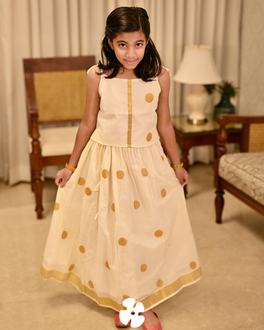 Polka dot skirt and top