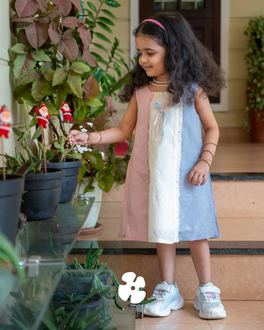Tricolour ruffle frock