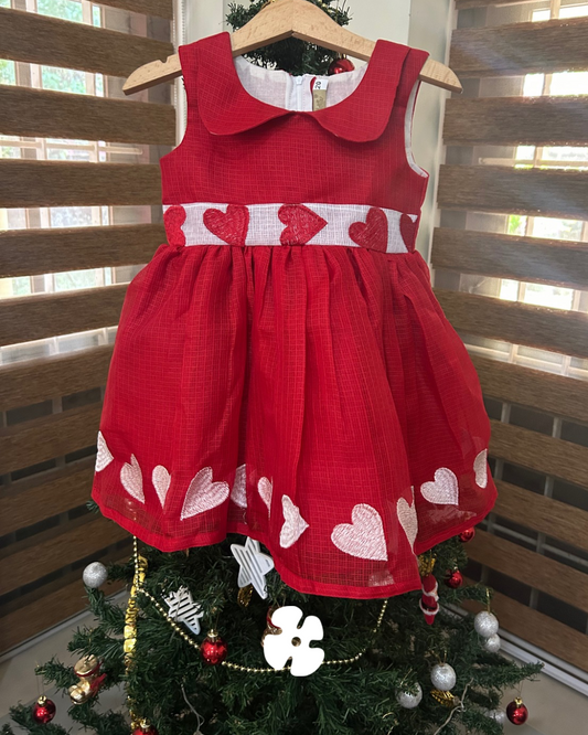 Red and white frock