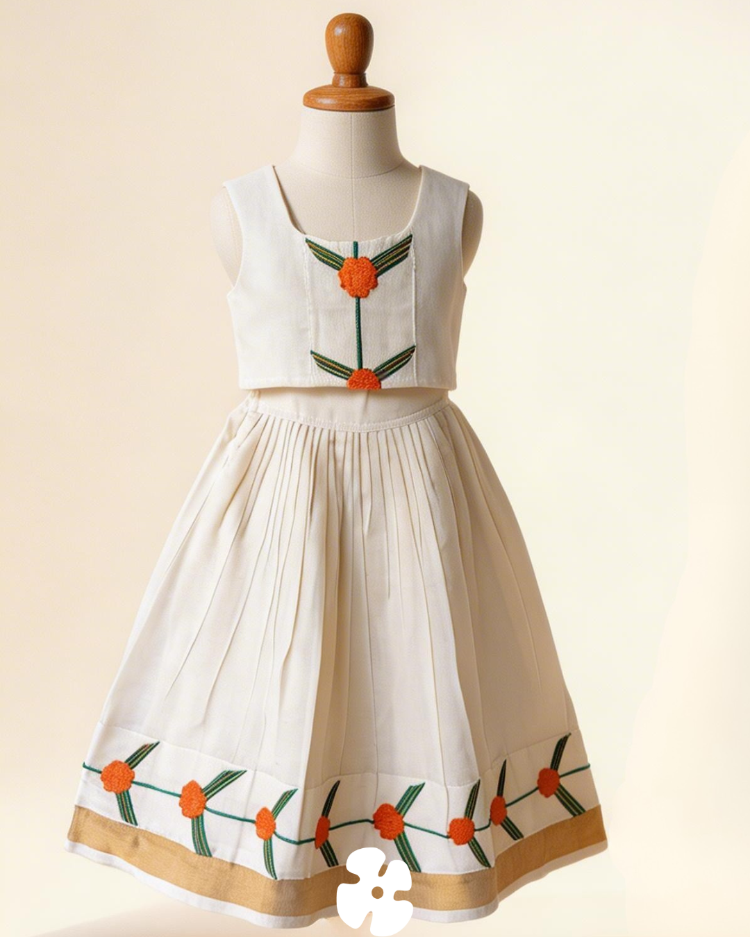 Simple and elegant Kerala traditional full skirt snd top