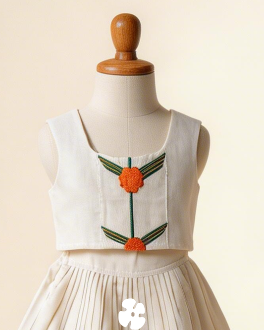 Simple and elegant Kerala traditional full skirt snd top