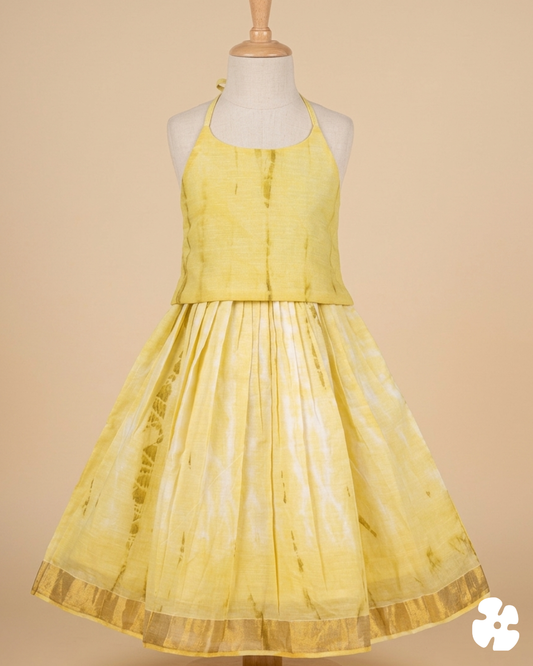 Skirt and Top, Traditional skirt, Tie and Dye, Cotton, Onam skirt and top, Onam Frock
