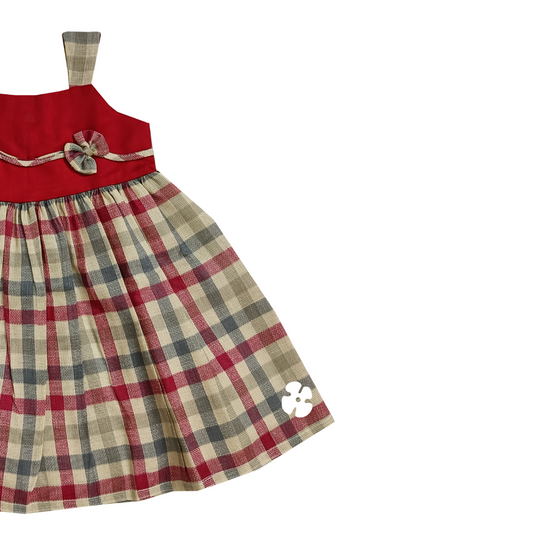 Strapped check frock
