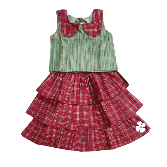 Step skirt with collar top