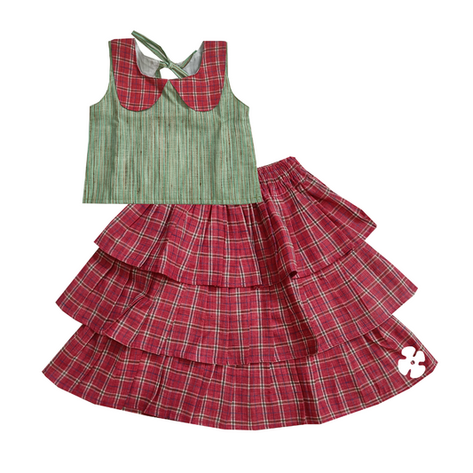 Step skirt with collar top