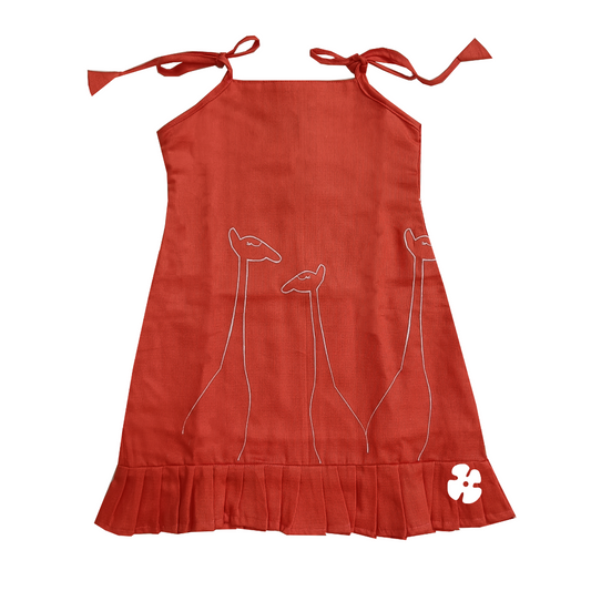 Giraffe embroidery frock