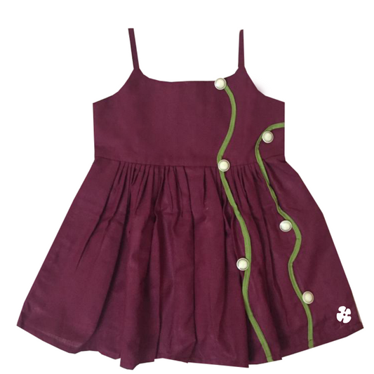 Fit and flare button frock