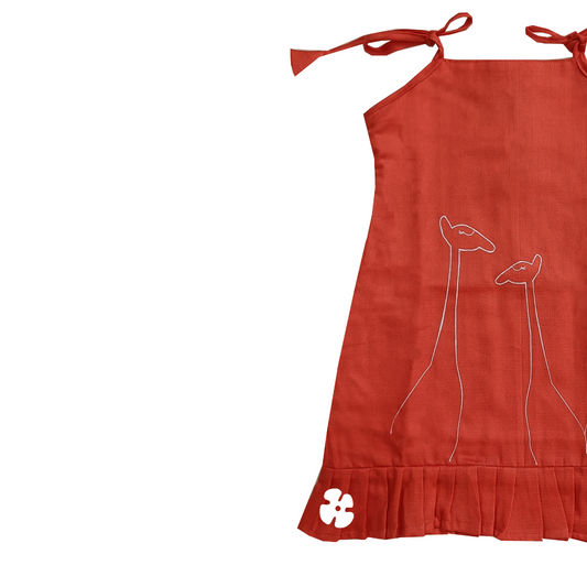 Giraffe embroidery frock