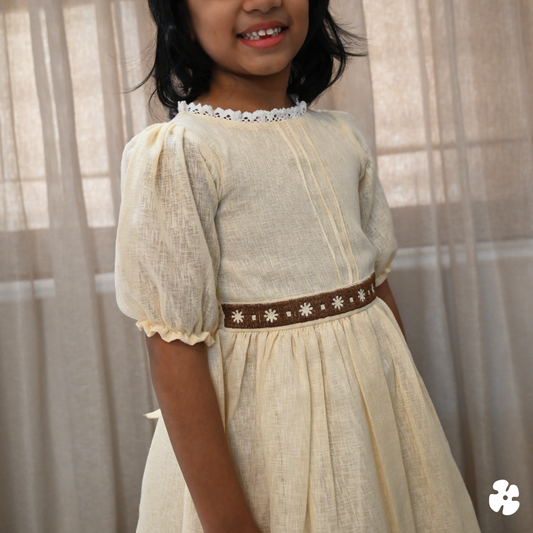 Fit and flare frock with embroidery