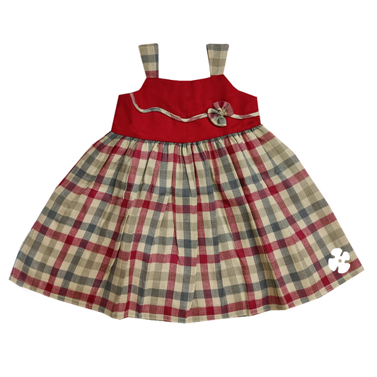Strapped check frock